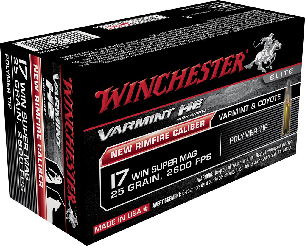 Winchester Ammo Varmint HV .17 WSM 25 Grain Polymer Tip Ammunition – 50 Rounds
