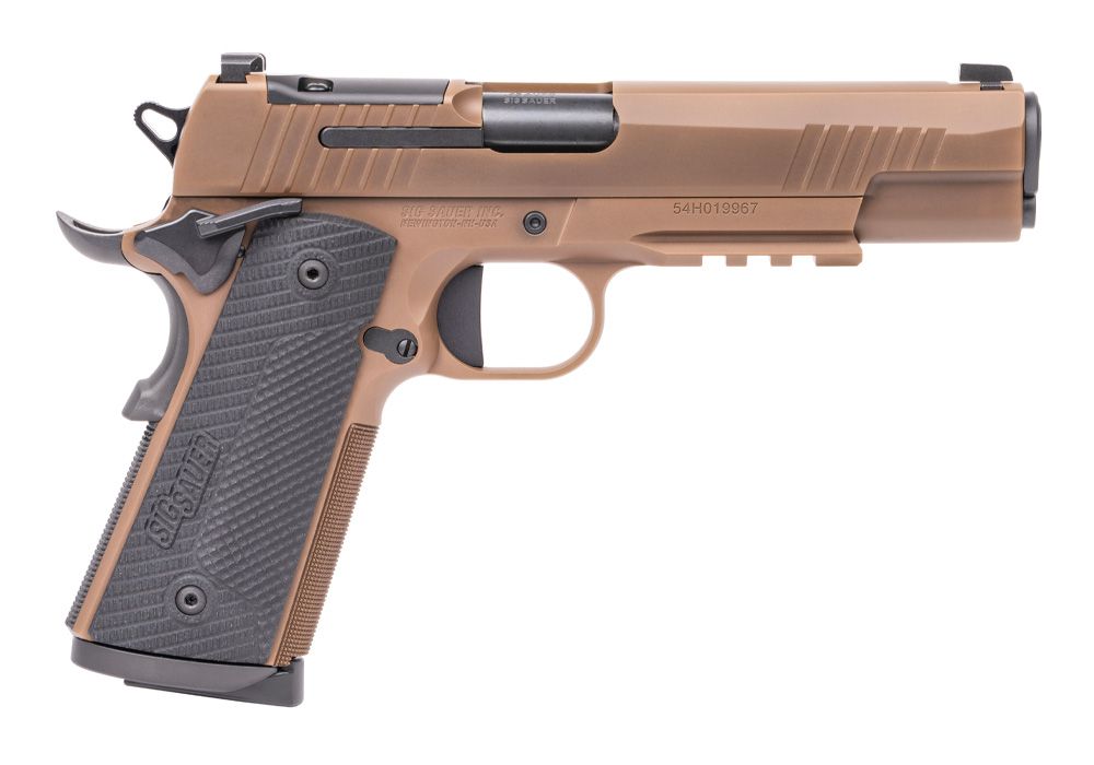 Sig Sauer 1911 X Series .45 ACP 5-Inch Coyote Tan G10 Optics-Ready Pistol with Two Magazines