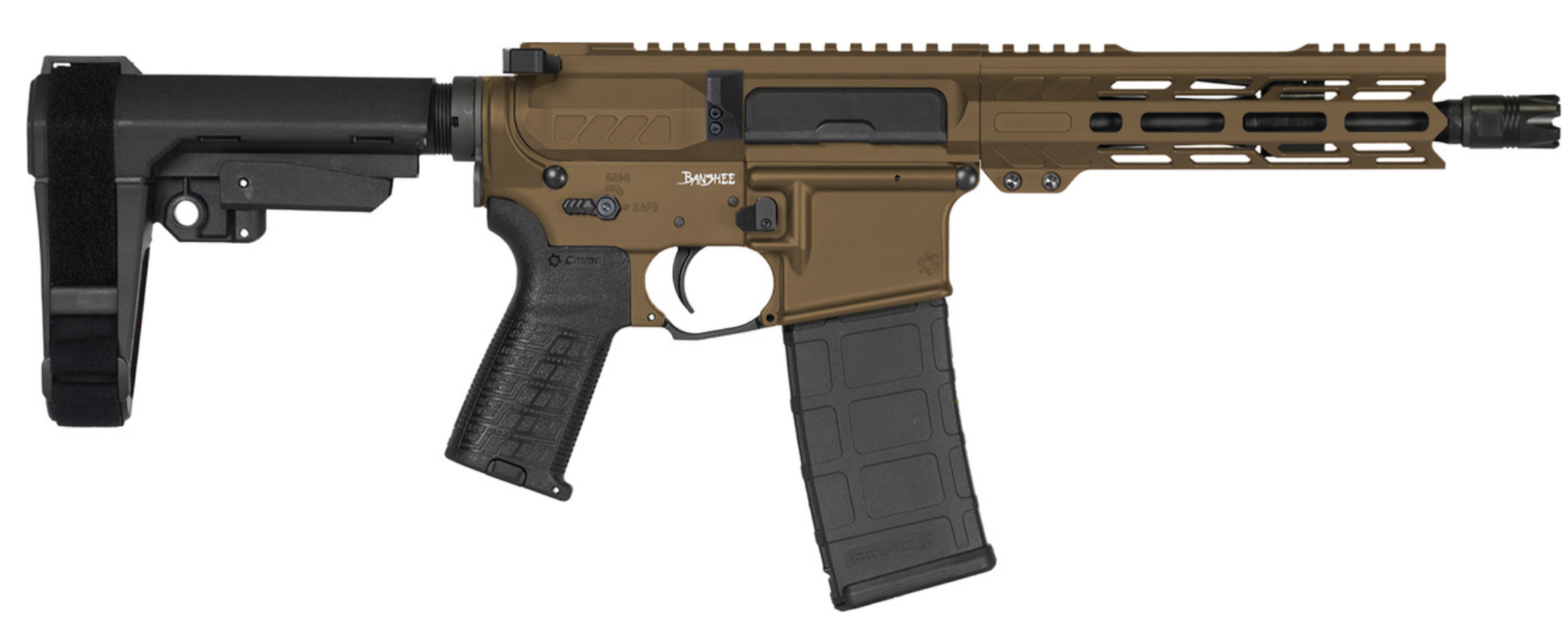 CMMG Banshee MK4 300 Blackout 8-inch Semi-Auto Pistol with Bronze Finish and Adjustable Rip Brace