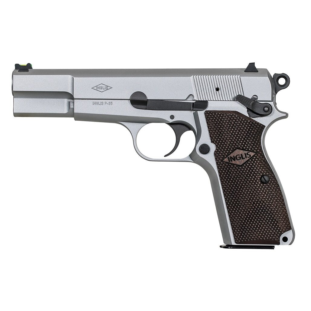 Sds Arms SDS MAC Inglis P-35 N 9mm Semi-Auto Pistol with Satin Nickel Finish and Black G10 Grips