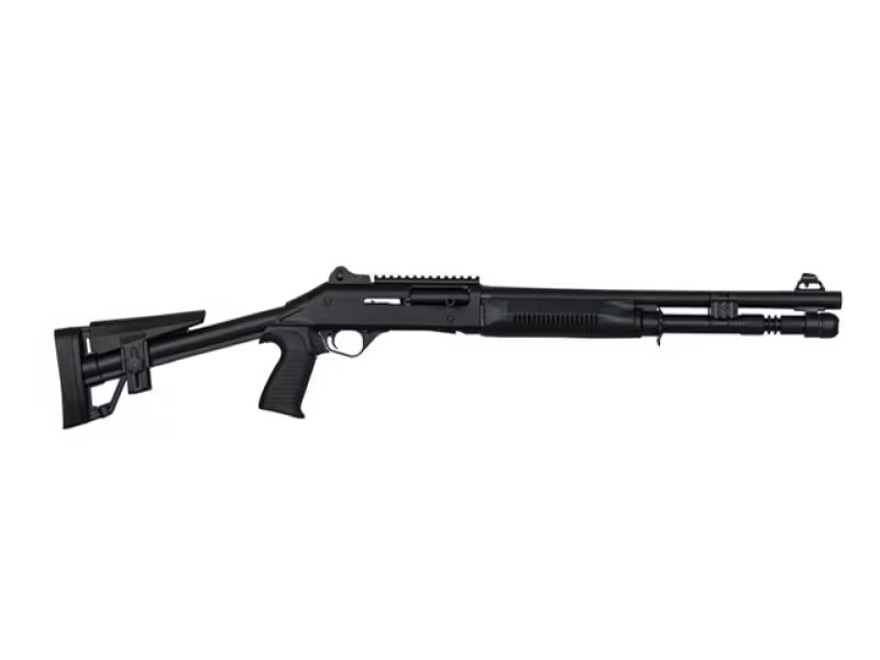 Panzer Arms M4 Tactical 12-Gauge Shotgun with Fixed Skeleton Stock, Black – Model PAM4TSSBSS