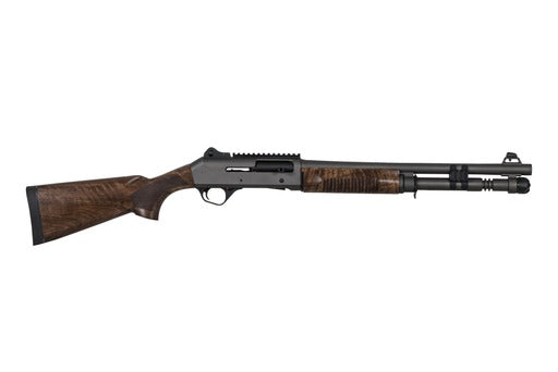 Panzer Arms M4 Tactical 12-Gauge Shotgun with Gray Finish and Walnut Stock