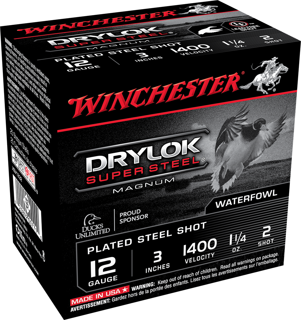 Winchester Ammo 12GA 3" Drelok #2 Steel Shot Waterfowl Hunting Ammunition - 25 Rounds