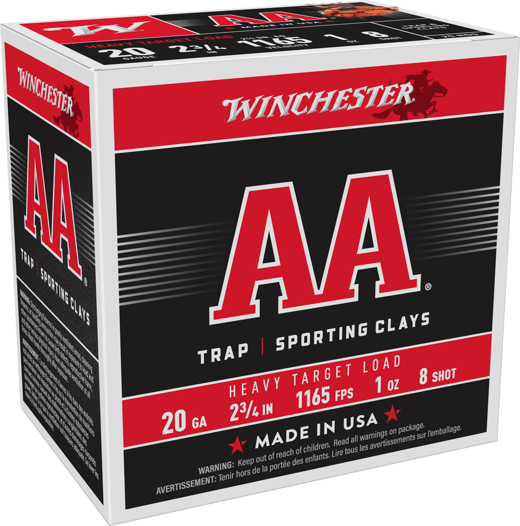 Winchester Ammo AA Handgun 20 Gauge 1 oz Heavy Target Shotshell, 8 Shot Size - 25 Rounds