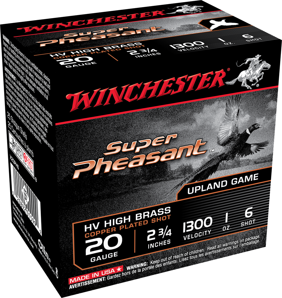 Winchester Ammo Super Pheasant 20 Gauge 2.75-inch 1 oz #6 Copper-Plated Lead Shotshells, 25 Rounds
