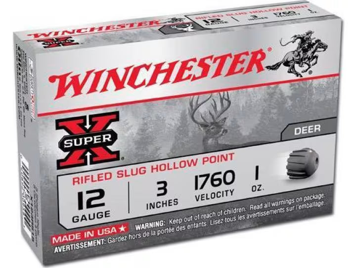Winchester Ammo Super X 12GA Rifled Slug Hollow Point - 1 oz, 15 Rounds per Box