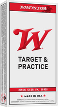 Winchester Ammo .357 SIG 125GR FMJ Brass Cartridge Box of 50
