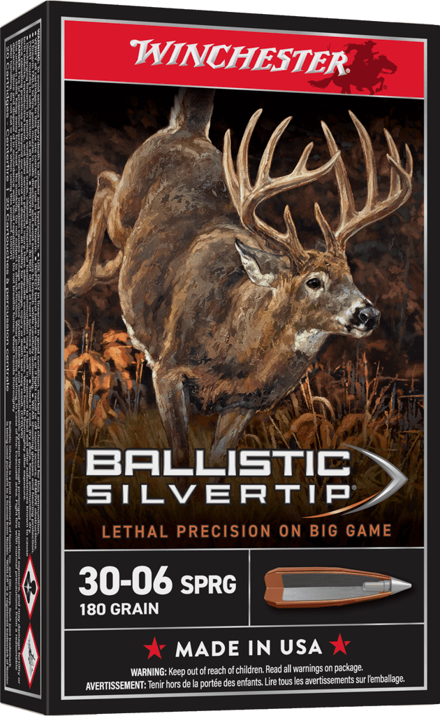 Winchester Ammo Supreme 30-06 Springfield 180 Grain Ballistic Silvertip Polymer Tip Rifle Ammunition
