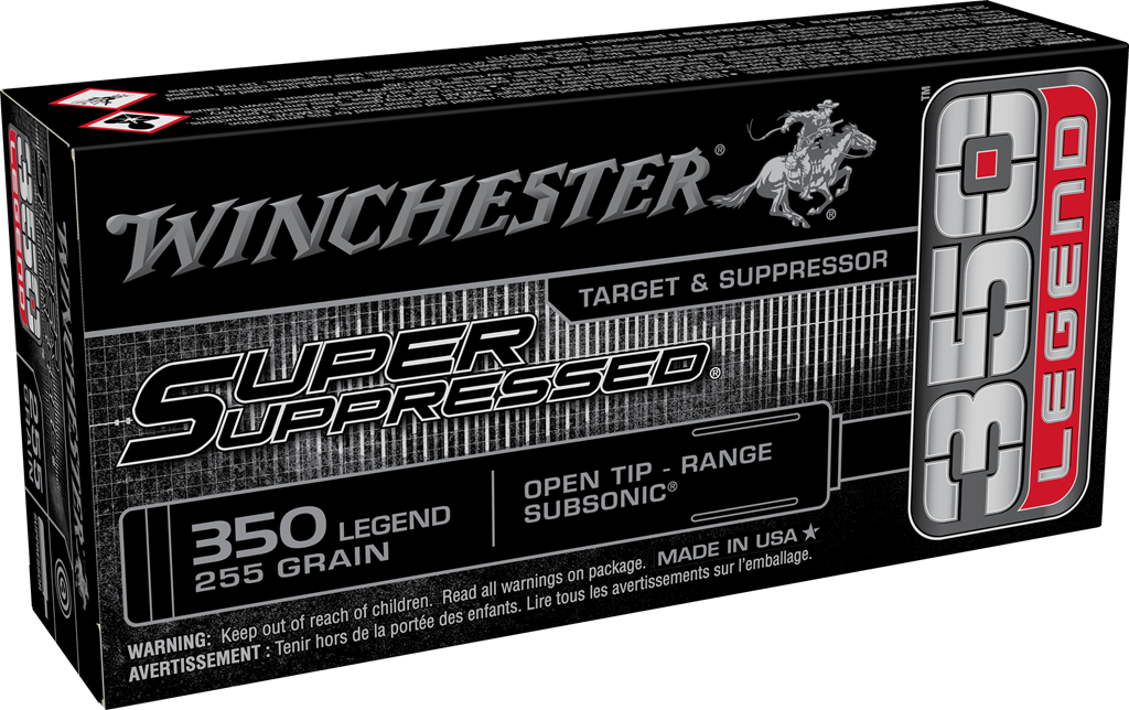 WINCHESTER SUPER SUPPRESSED 350 LEGEND 265GR OPN TIP SUBSONIC 20RD BX 200RD CASE
