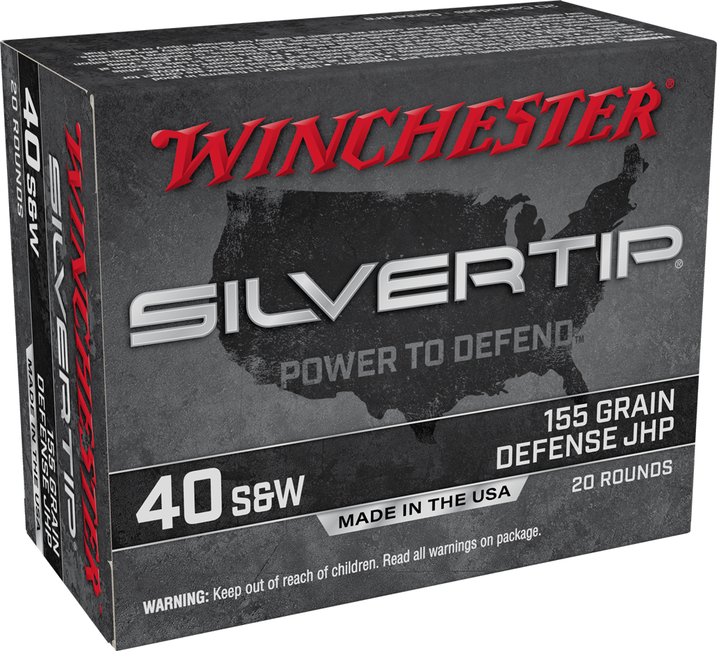 Winchester Ammo .40 S&W 155GR Silvertip Jacket Hollow Point Ammunition - 50 Rounds