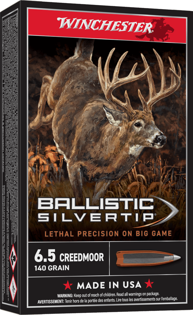 Winchester Ammo 6.5 Creedmoor 140-Grain Ballistic Tip Hunting Cartridges – 20 Rounds