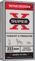 Winchester Ammo Super X .223 Remington 55 Grain Jacketed Soft Point Rifle Ammunition (20 Rounds per Box, 200 Rounds Case)