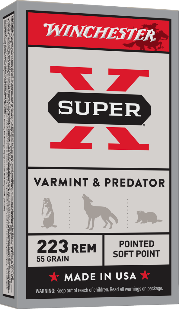 Winchester Ammo Super X .223 Remington 55 Grain Jacketed Soft Point Rifle Ammunition (20 Rounds per Box, 200 Rounds Case)