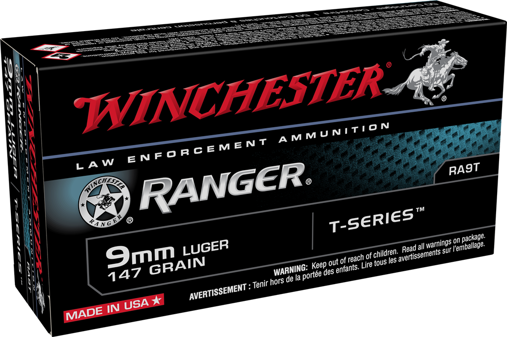 Winchester Ammo Ranger 9mm 147 Grain Jacketed Hollow Point (JHP) – Personal Defense 50 Rounds