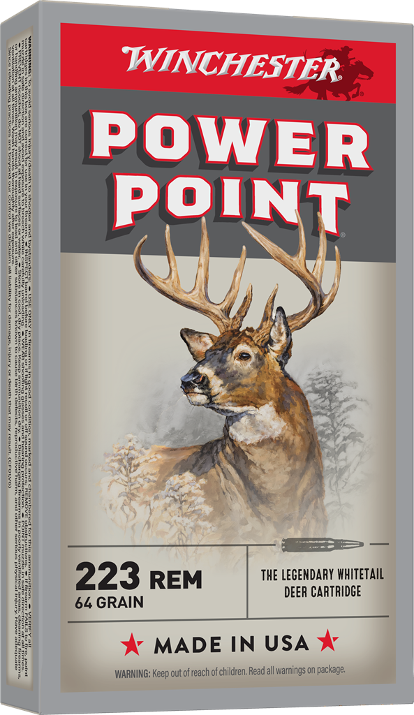 Winchester Ammo Super-X Power Point .223 Remington 64 Grain Hunting Ammunition - 20 Rounds per Box