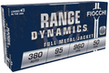 Fiocchi .380 Auto 95-Grain FMJ Pistol Ammo - Target Series, Reloadable Brass Casings