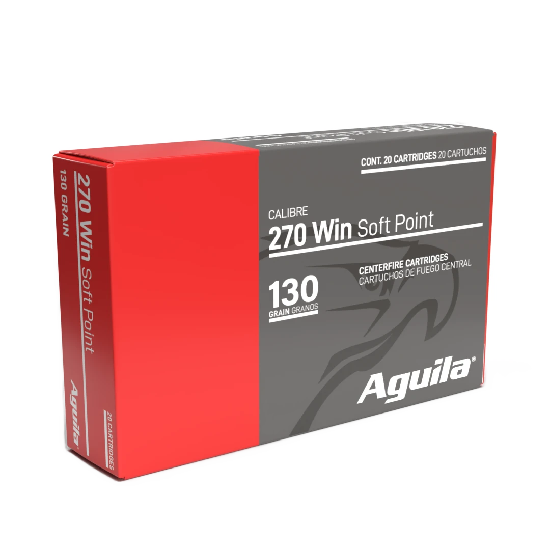 Aguila .270 Winchester 130-Grain InterLock Boat Tail Soft Point Ammunition - 20 Rounds per Box, 10 Boxes per Case