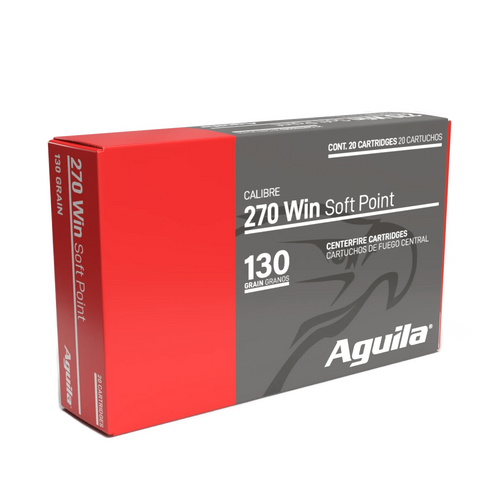 Aguila .270 Winchester 130-Grain InterLock Boat Tail Soft Point Ammunition - 20 Rounds per Box, 10 Boxes per Case