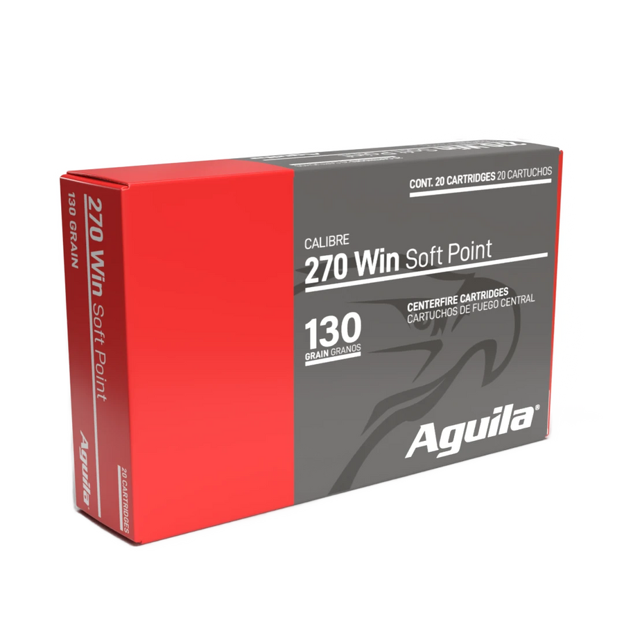 Aguila .270 Winchester 130-Grain InterLock Boat Tail Soft Point Ammunition - 20 Rounds per Box, 10 Boxes per Case