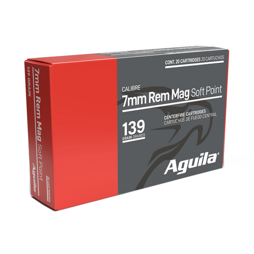 Aguila 7mm Rem Mag 139-Grain InterLock Boat Tail Soft Point Ammo, 20 Rounds per Box, 10 Boxes per Case