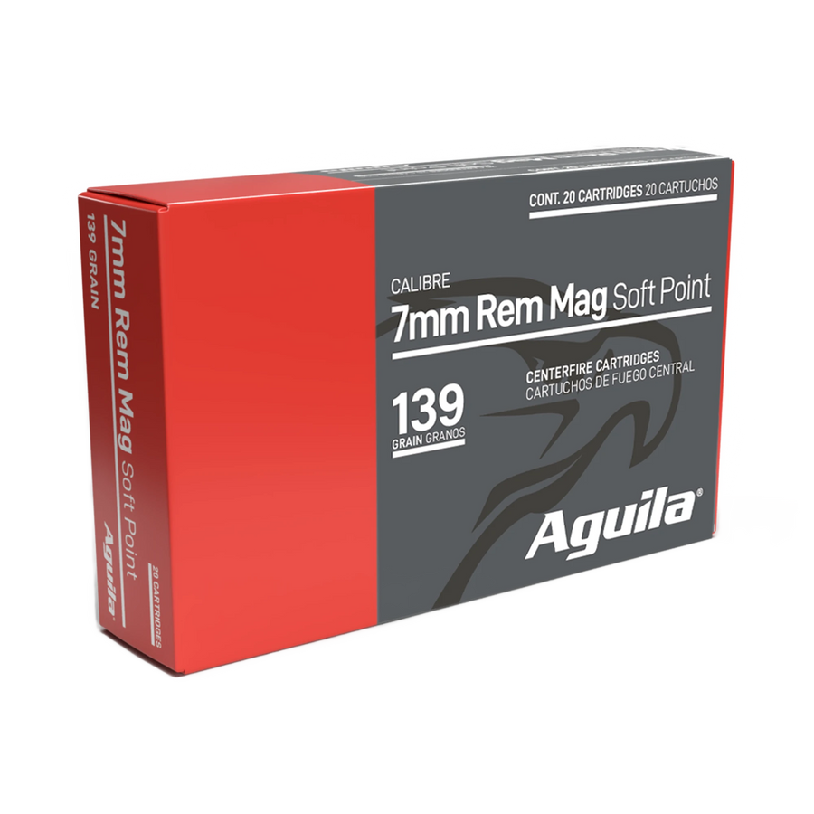 Aguila 7mm Rem Mag 139-Grain InterLock Boat Tail Soft Point Ammo, 20 Rounds per Box, 10 Boxes per Case