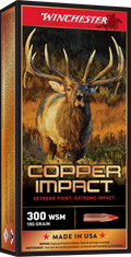 Winchester Ammo Copper Impact 300 WSM 180-Grain Lead-Free Hunting Cartridges – 20 Rounds per Box