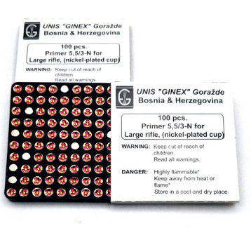 Unis Gine X LRP Large Rifle Primers - 100 Rounds Per Box, 5,000 Rounds Case