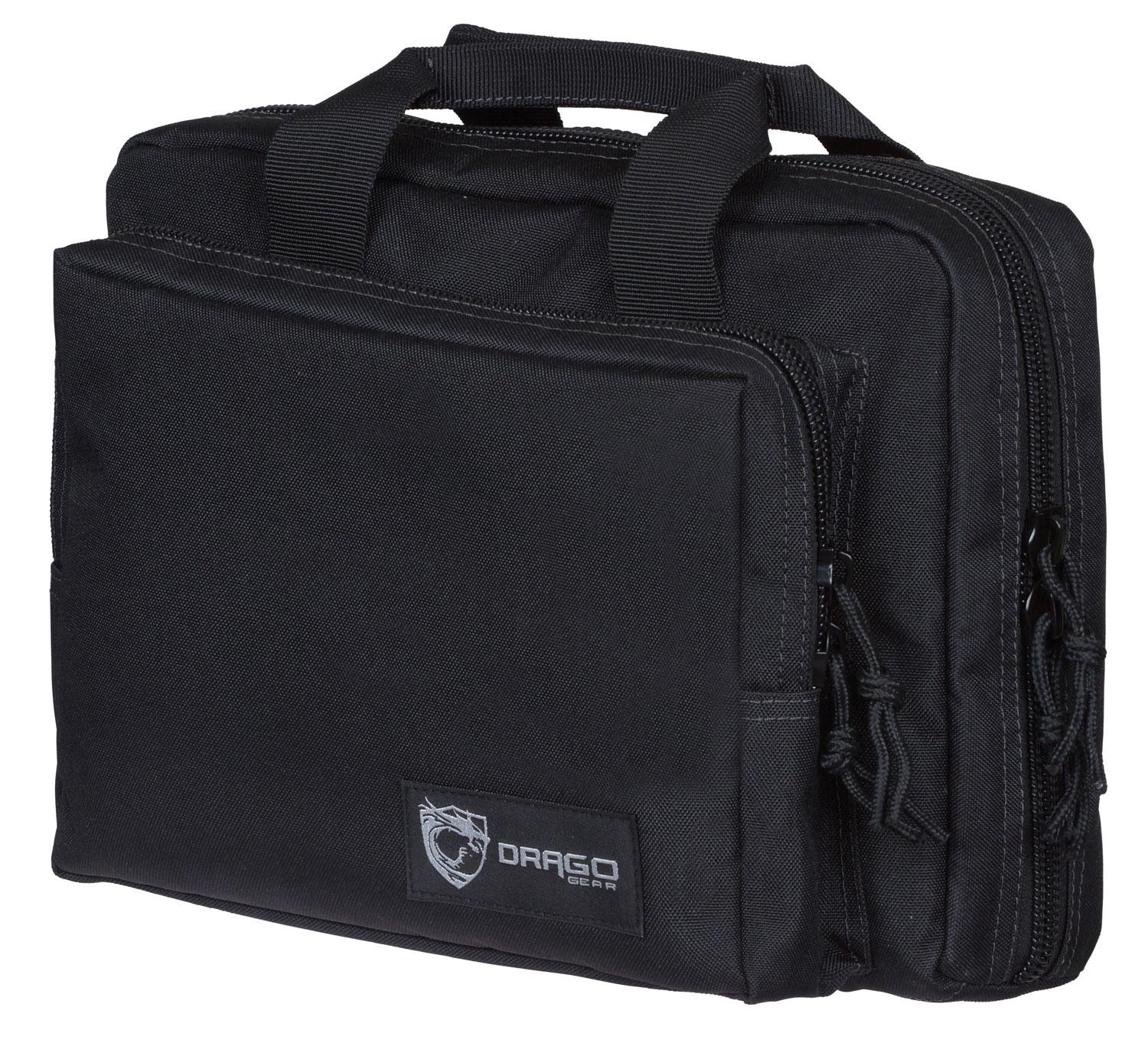 Drago Gear DPC-BL Double Pistol Case in Black for Firearms Storage