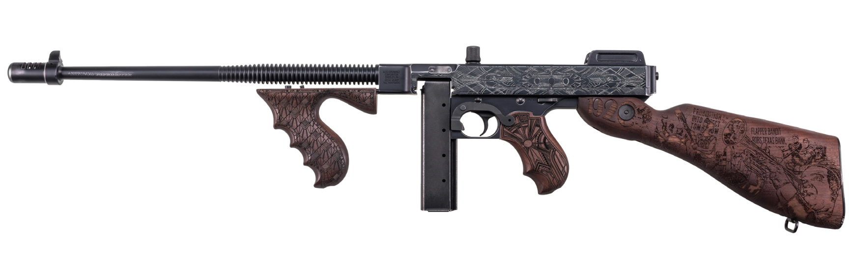 Thompson Roaring 20s 1927A1 .45 ACP with 50-Round Drum and 20-Round Stick Magazine - T150DC7