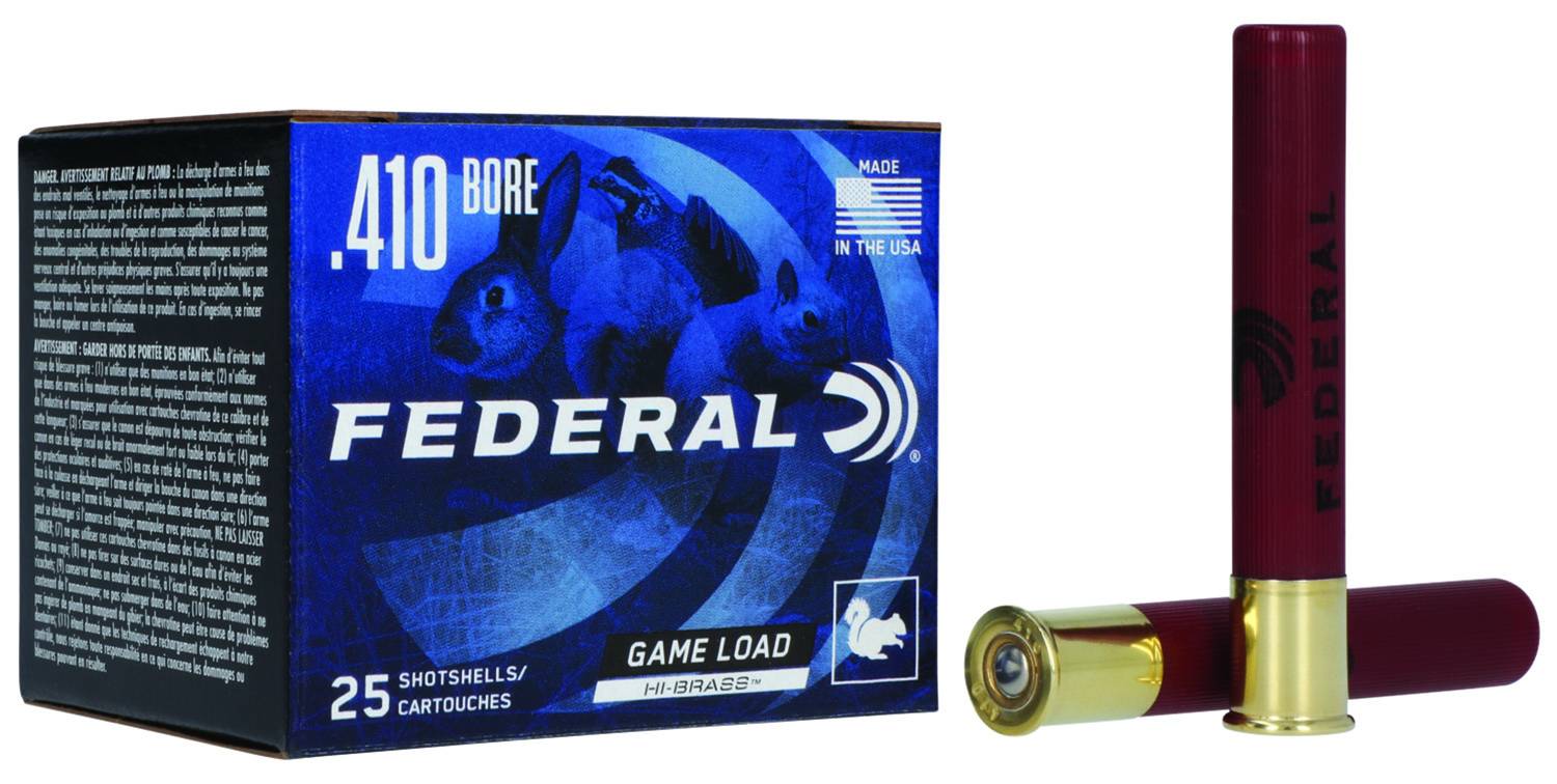 Federal 410 Gauge Shotshells - 2.5-Inch, 1/2 Ounce Lead Shot, 7.5 Size, 25 Rounds per Box