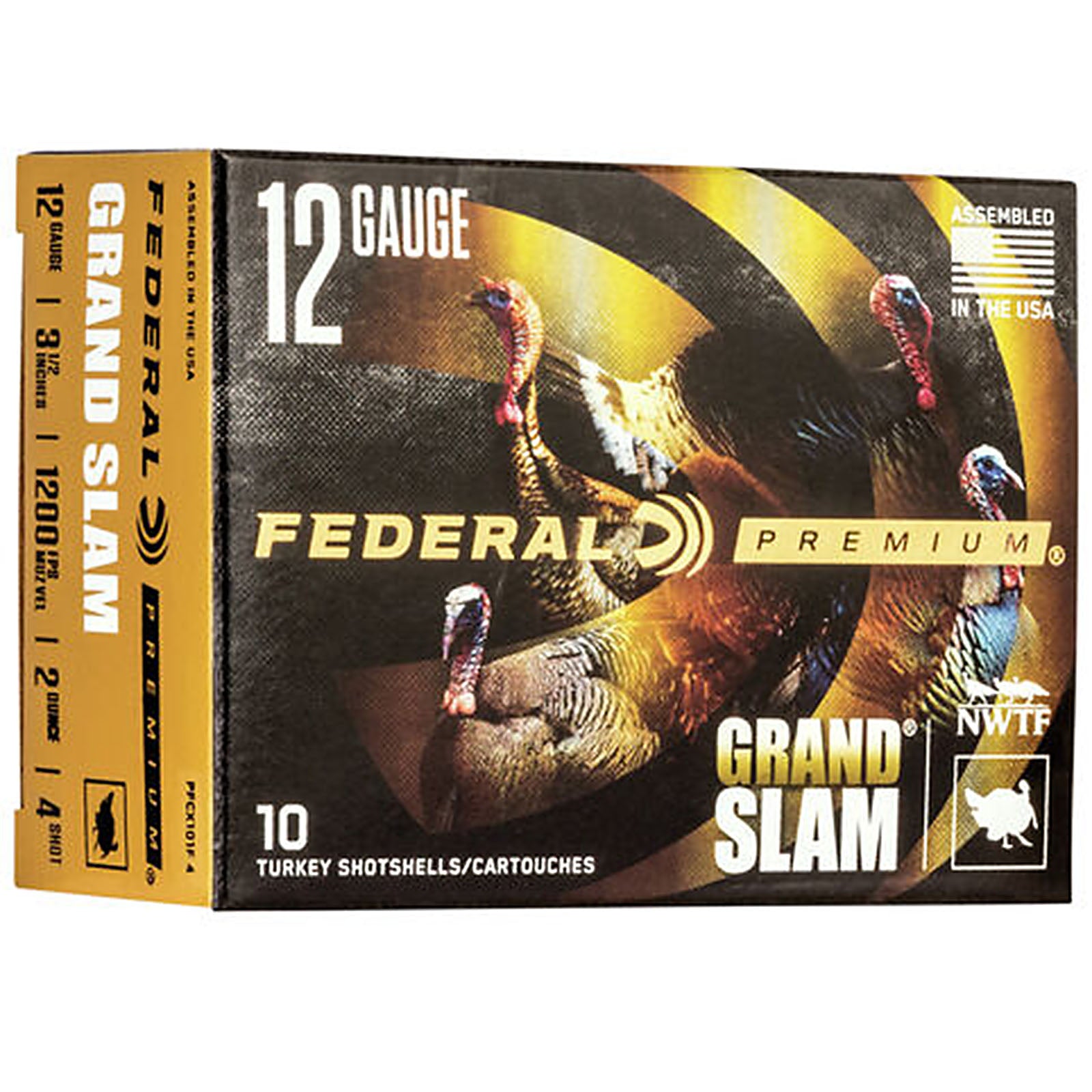 Federal 12 Gauge Grand Slam Turkey Shotshells – 3.5 Inch, 2 Oz Copper-Plated Lead Shot, 1200 FPS – 10 Rounds per Box