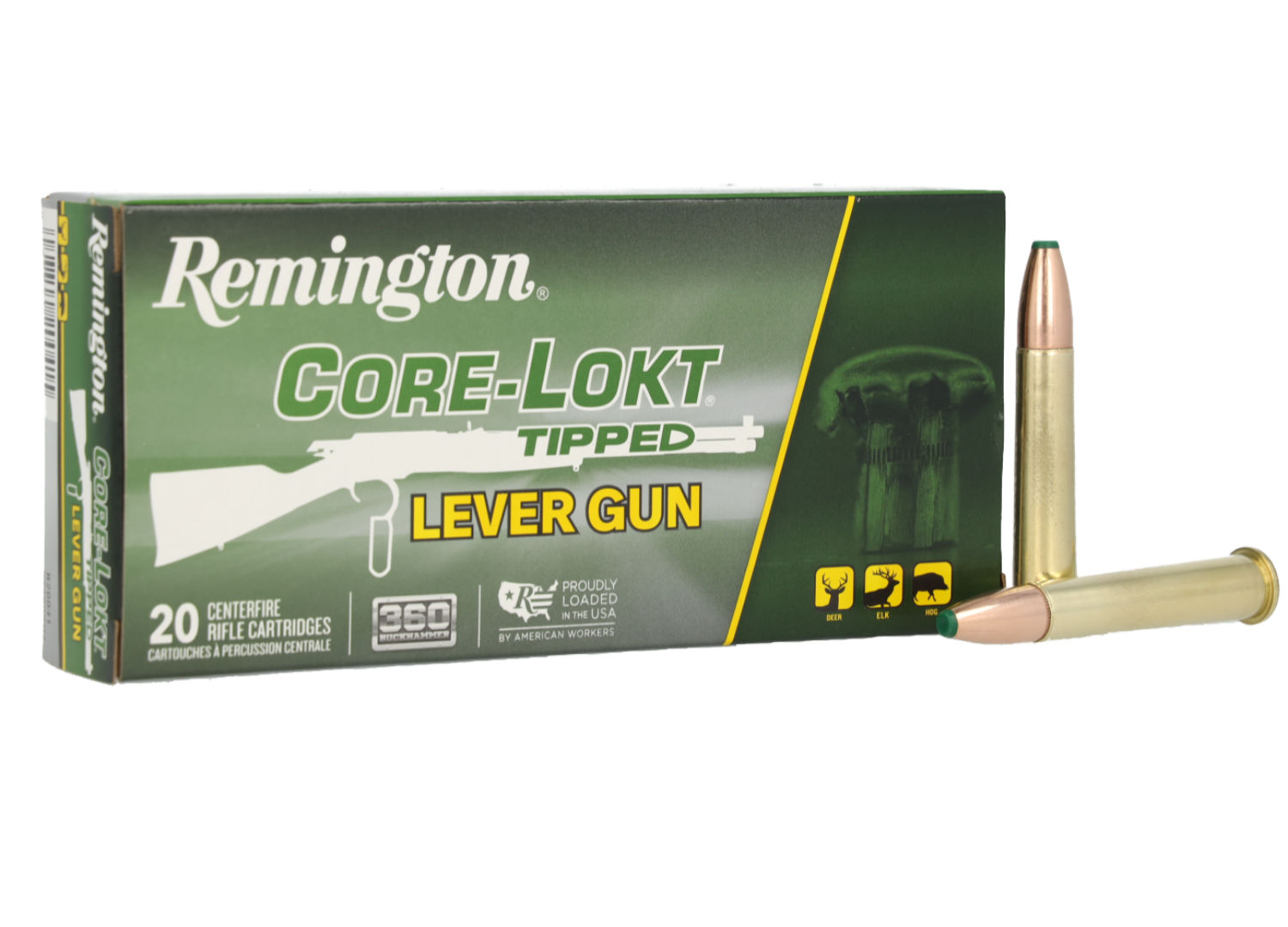 Remington Ammunition RT45GA 45-70 Government 300-Grain Core-Lokt Tipped Lever Gun, 20 Rounds per Box