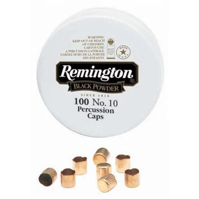 Remington Ammunition #10 Percussion Caps – Brass, 100 Per Box