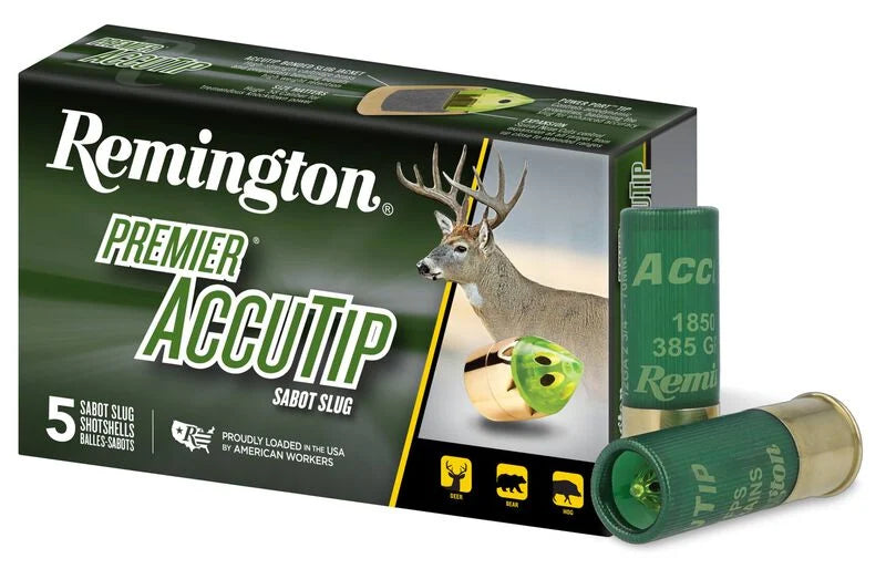Remington Ammunition 12 Gauge Accutip Sabot Slug – 385 Grain, 2-3/4 Inch, 1850 FPS, 20 Rounds per Case
