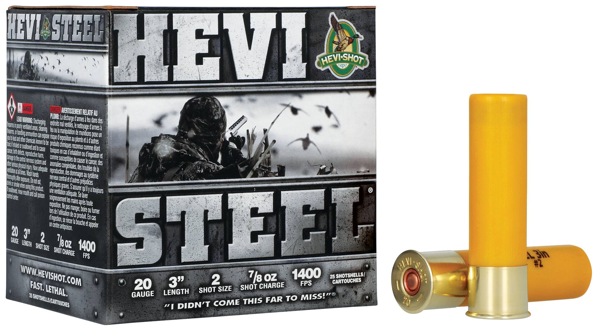 Hevi Shot HEVI-SHOT Steel Shot 20 Gauge 3-inch 7/8 oz #2 Waterfowl Hunting Ammo