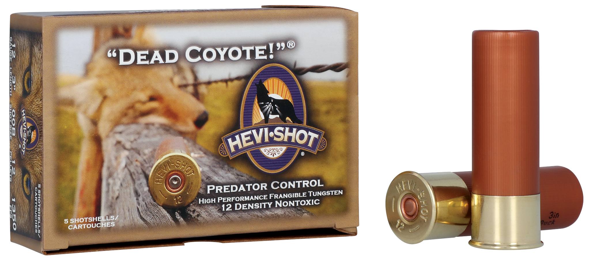 Hevi Shot HEVI-SHOT Dead Coyote 12 Gauge 3-Inch 1-3/8 oz 00 Buckshot, 5 Rounds per Box