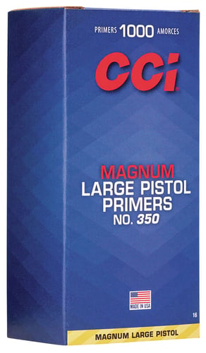 CCI No. 350 Magnum Large Pistol Primers – 1000 Rounds per Pack, 5 Boxes per Case