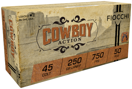 Fiocchi .45 Colt 250 Grain Lead Round Nose Flat Point Ammo - 50 Rounds per Box, 500 Rounds Case