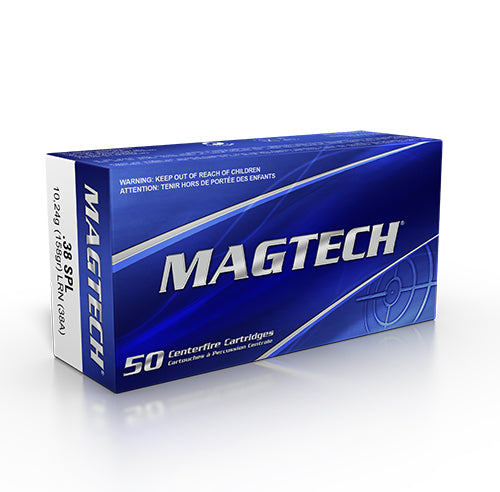 Magtech .38 Special 158 Grain Lead Round Nose Pistol & Revolver Cartridge, 50 Rounds per Box