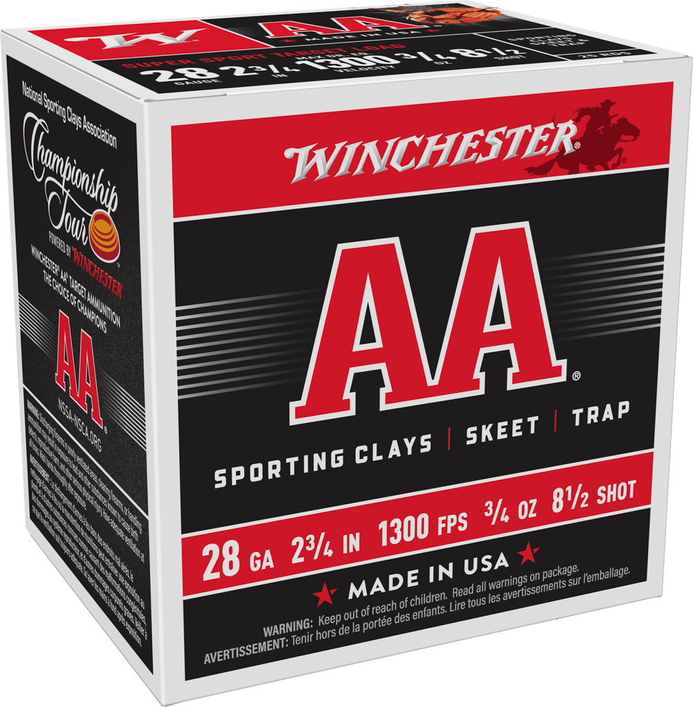 Winchester Ammo 28 Gauge Super Sport Sporting Clay Shotgun Shells – 2-3/4 Inch, 8.5 Lead Shot, 1300 FPS, 25 Rounds per Box