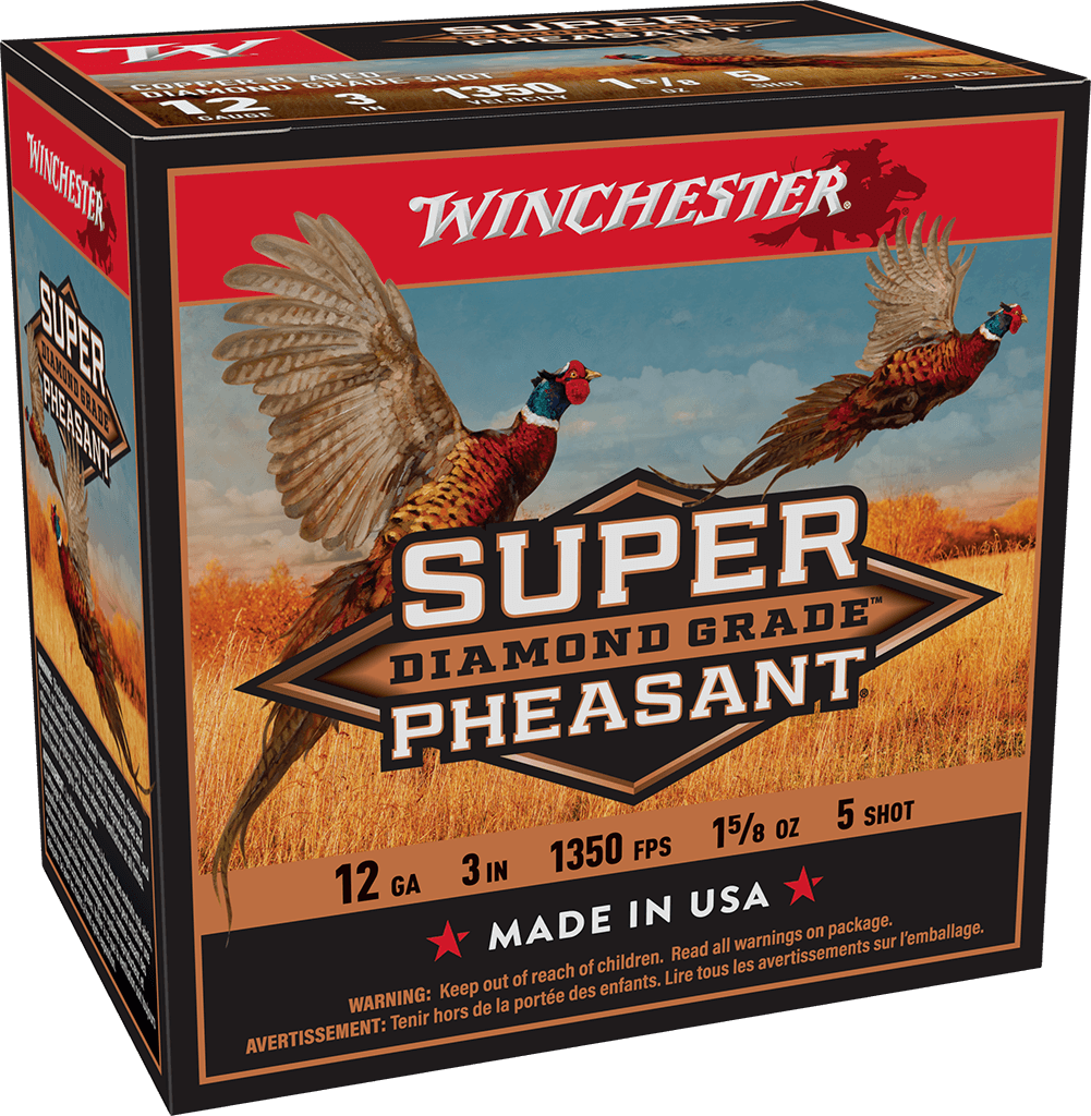 Winchester Ammo Super Pheasant Diamond Grade 12 Gauge 3" #5 1-5/8 oz Soft Point Shotgun Shells, 25 Rounds per Box