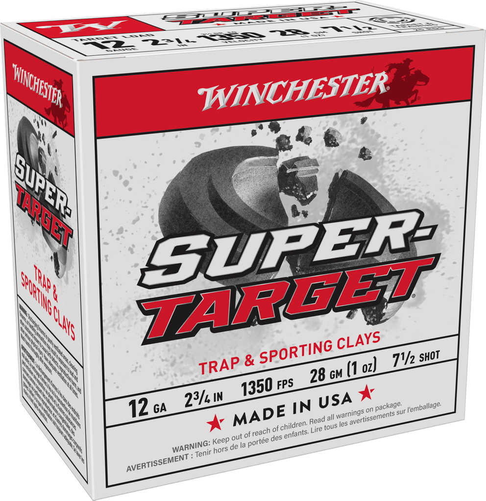 Winchester Ammo Super Target 12 Gauge 2-3/4 inch #7.5 Lead Shotshells, 1 oz, 1350 fps – 25 Rounds per Box