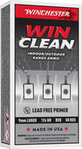 Winchester Ammo 9mm Super-X Target Winclean Brass Enclosed Base, 124 Grains, 50 Rounds per Box