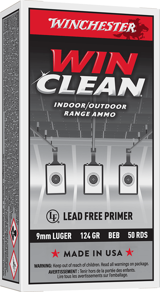 Winchester Ammo 9mm Super-X Target Winclean Brass Enclosed Base, 124 Grains, 50 Rounds per Box