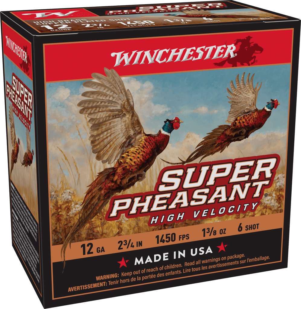 Winchester Ammo Super Pheasant 12 Gauge 2-3/4 inch #6 High Velocity Shotshells, 25 Rounds per Box