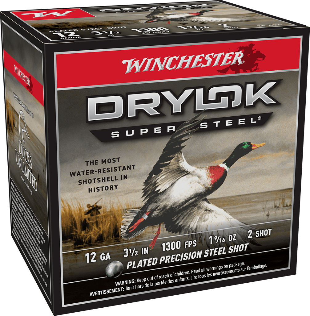 Winchester Ammo Drylok Super Steel 12 Gauge Waterfowl Shotshells - 1-9/16 oz, 1300 FPS, 25 Rounds