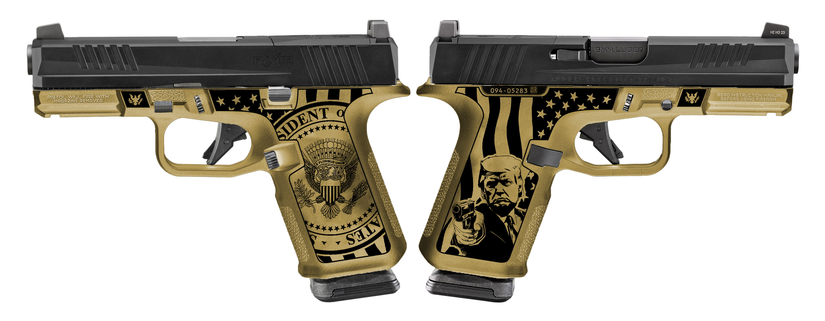 Ruger RXM 9mm Pistol Don Wick Edition with 4-Inch Barrel and Two 15-Round Magazines