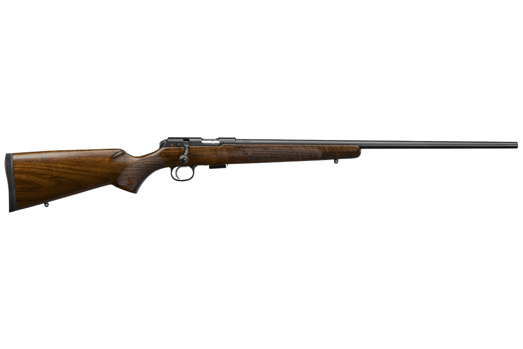 CZ 457 American Bolt Action Rifle with Turkish Walnut Stock in .22LR, 24.8" Barrel, Black Nitride Finish
