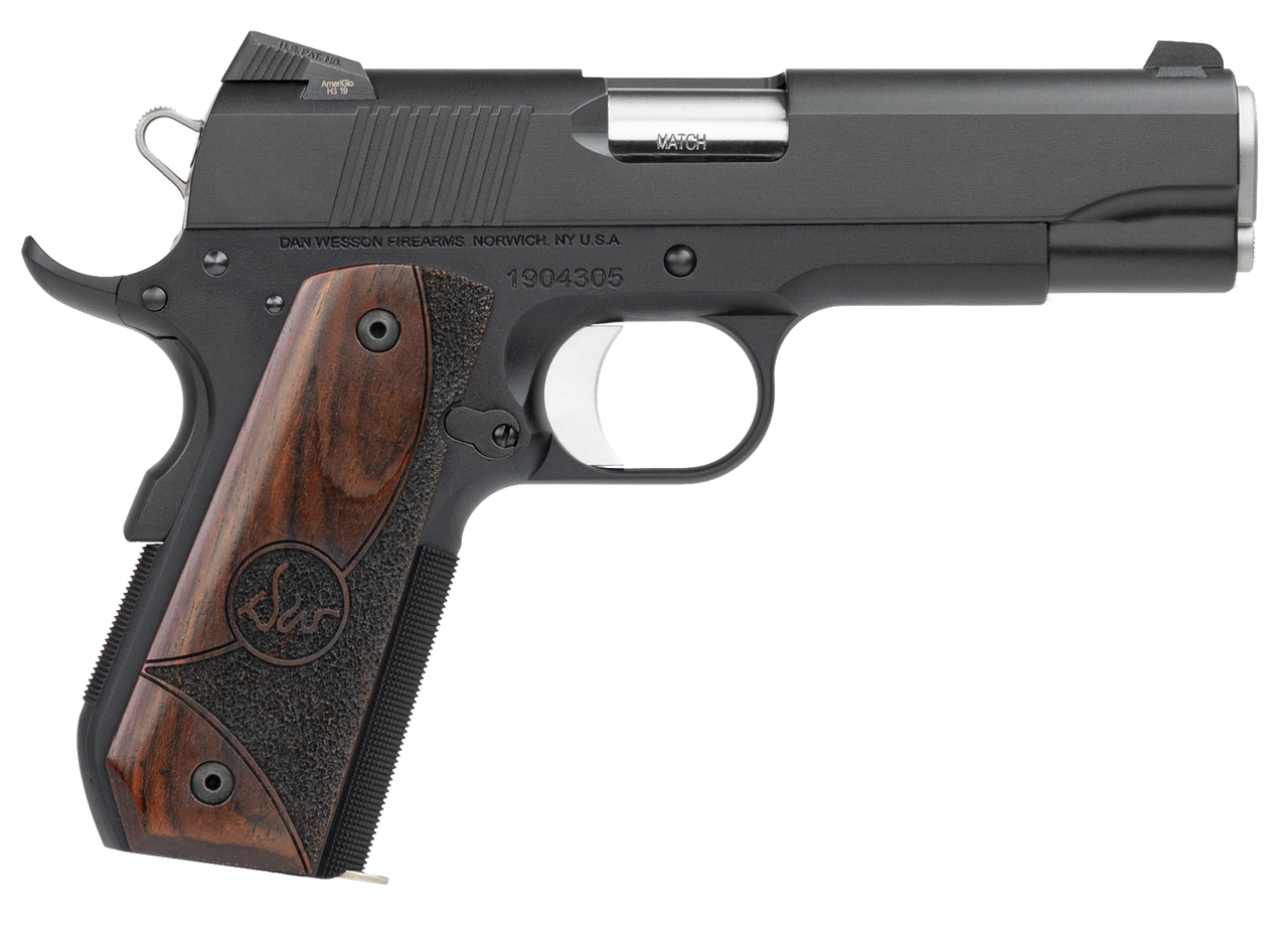 Dan Wesson Guardian 9mm Pistol with 4.25 Inch Barrel, Black Duty Finish, Night Tritium Sights, Wood Grips