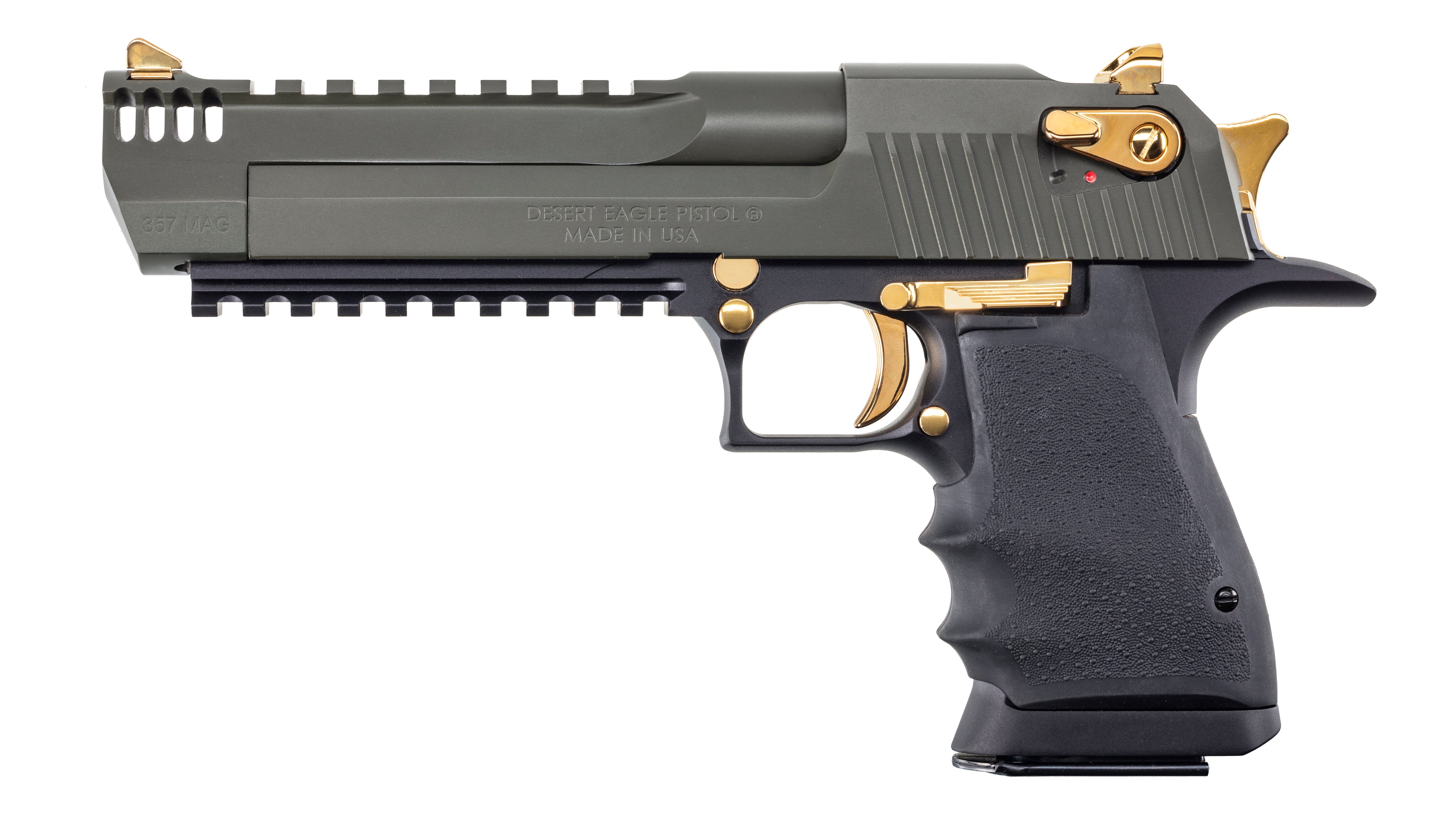 Magnum Research DE357L6MSG 6-Inch Green Slide Aluminum Frame Semi-Auto Pistol with Adjustable Sights